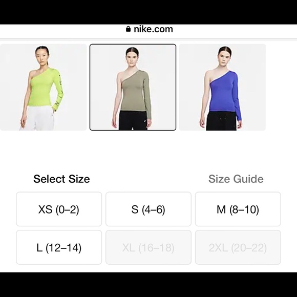 New $55 S M L Women’s Nike Sportswear Asymmetrical Long-Sleeve Top CZ8188-320 - Picture 7 of 11